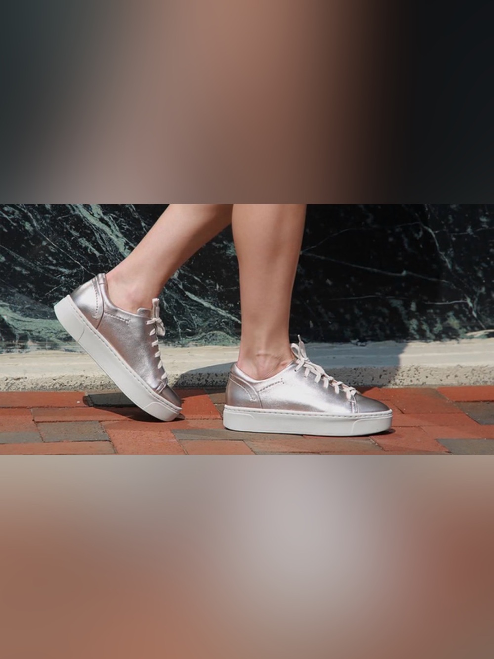Naked Feet Helixx 2 Silver Platform Sneakers
